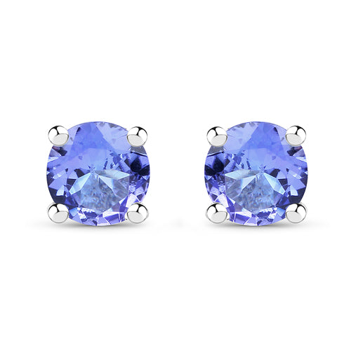 Tanzanite Round Stud Earrings