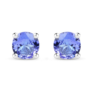 Tanzanite Round Stud Earrings