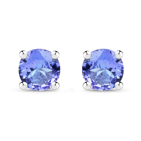 Tanzanite Round Stud Earrings